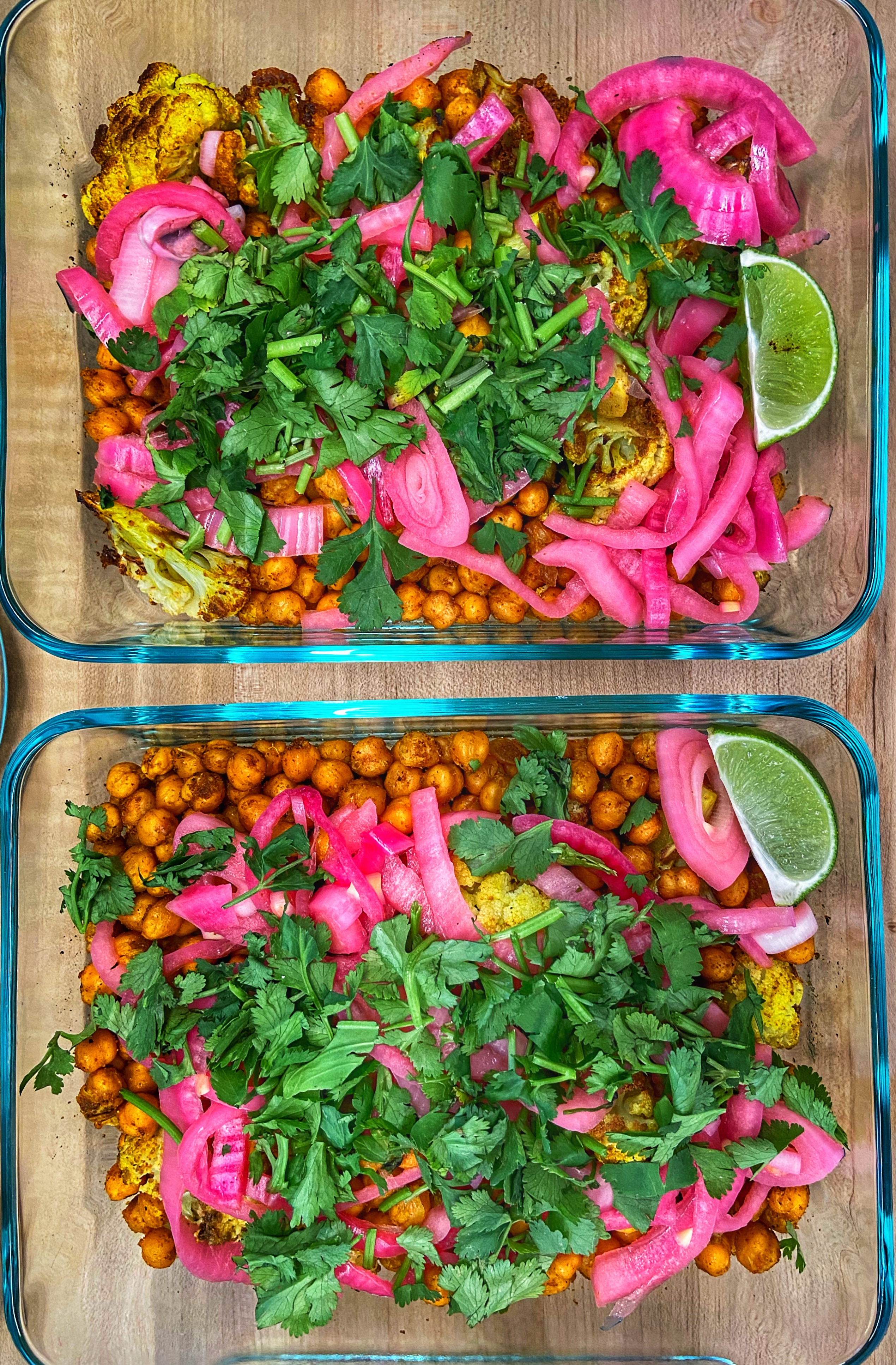 roasted chickpea, beat, cilantro, lime salad